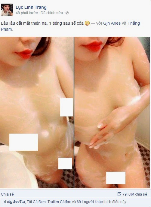 Lục Linh Trang - thiếu nữ xinh đẹp đăng ảnh trần trụi trong nhà tắm hình 1